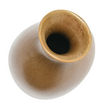 top view Stoneware Organic Shaped Vase, Brown Reactive Glaze