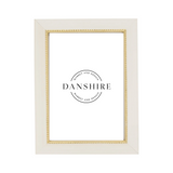 WHITE WOODEN FRAME WITH GOLD DETAIL