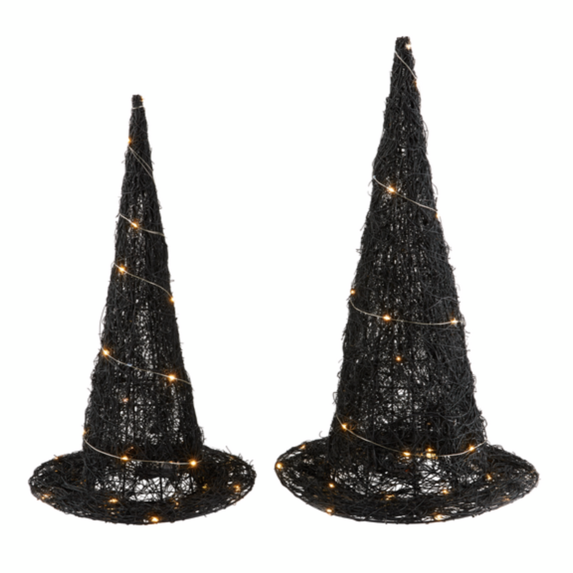 woven led witch hat, two sizes