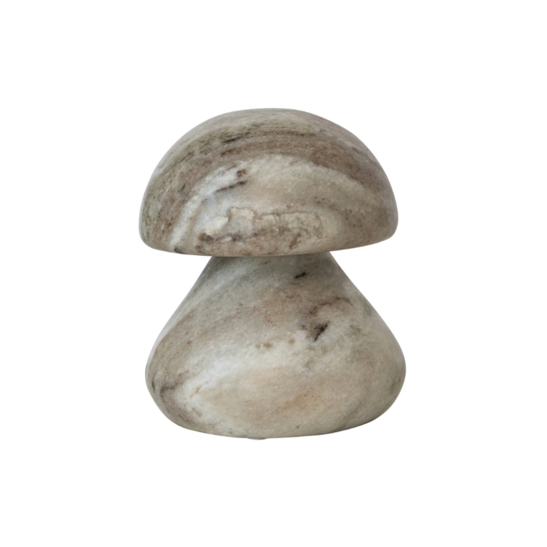 side view Marble Mushroom Shaped Bookends, set of two