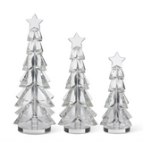 spruce crystal glass christmas tree, crystal glass star tree topper, available in 3 sizes