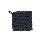 8" Square Cotton Crocheted Pot Holder, Storm