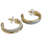 gold and grey hoop earrings