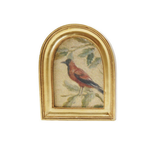 Decorative framed art magnet with a bird painting on a white background