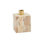 Tan Cube Marble Taper Holder