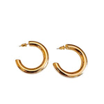 thick gold open hoop earrings