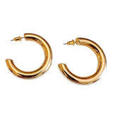 thick gold open hoop earrings