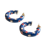 chunky enamel blue hoops red white stars