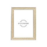 Italian wood picture frame with silver trim