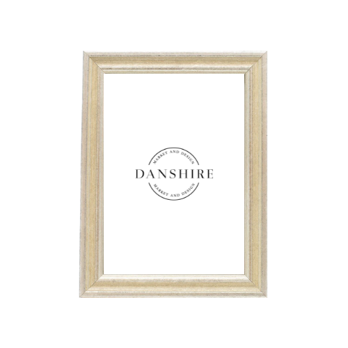 Italian wood picture frame with silver trim