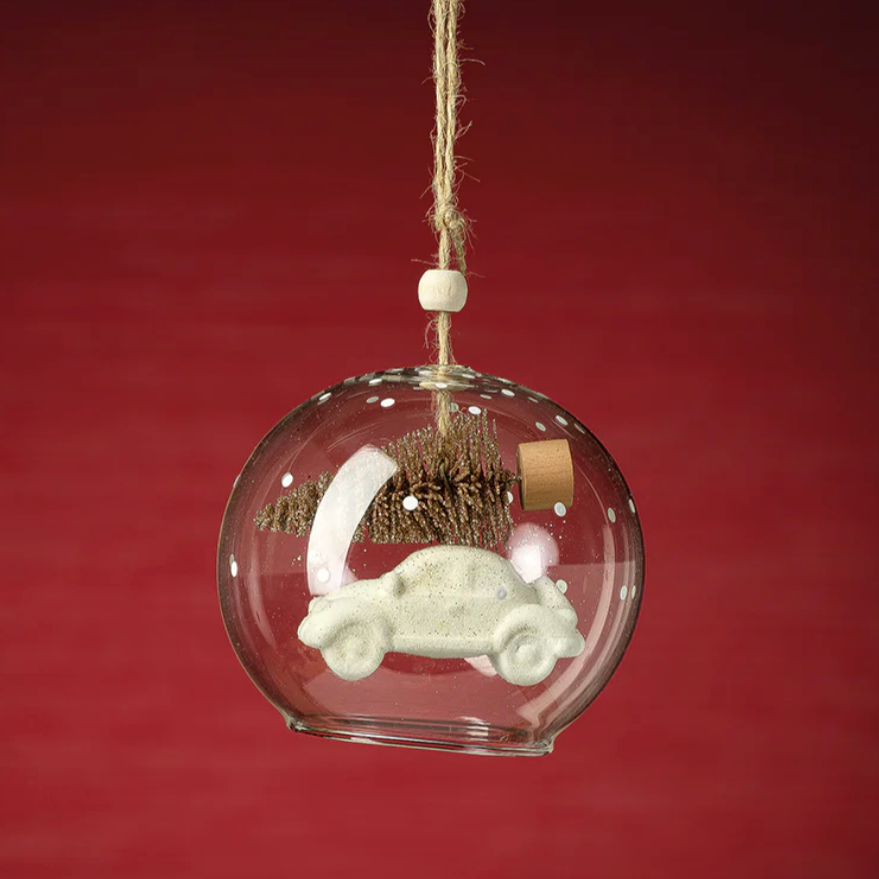Tree on Car Glass Ball Ornament
