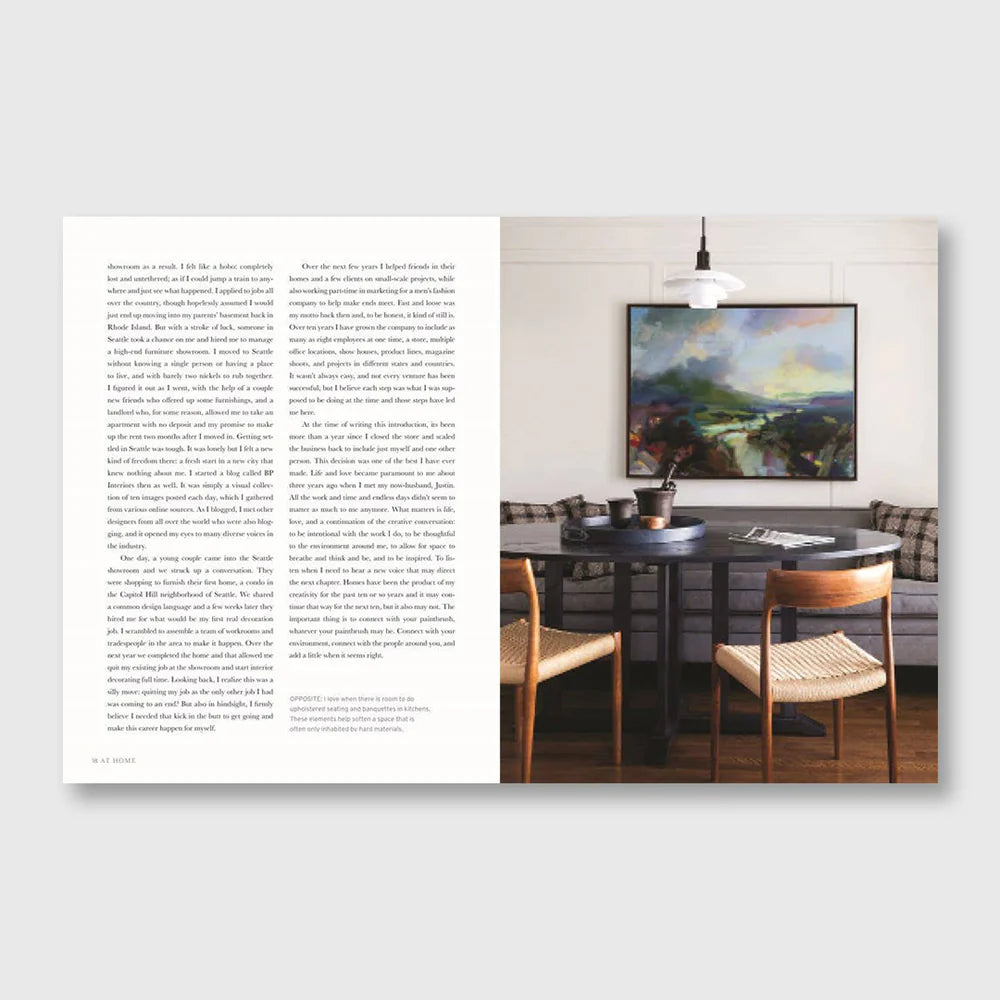 At Home: evocative and art-forward interiors, hardcover interior design book