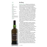 Ardbeg whisky bottle with text on a white background