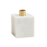 White Cube Marble Taper Holder