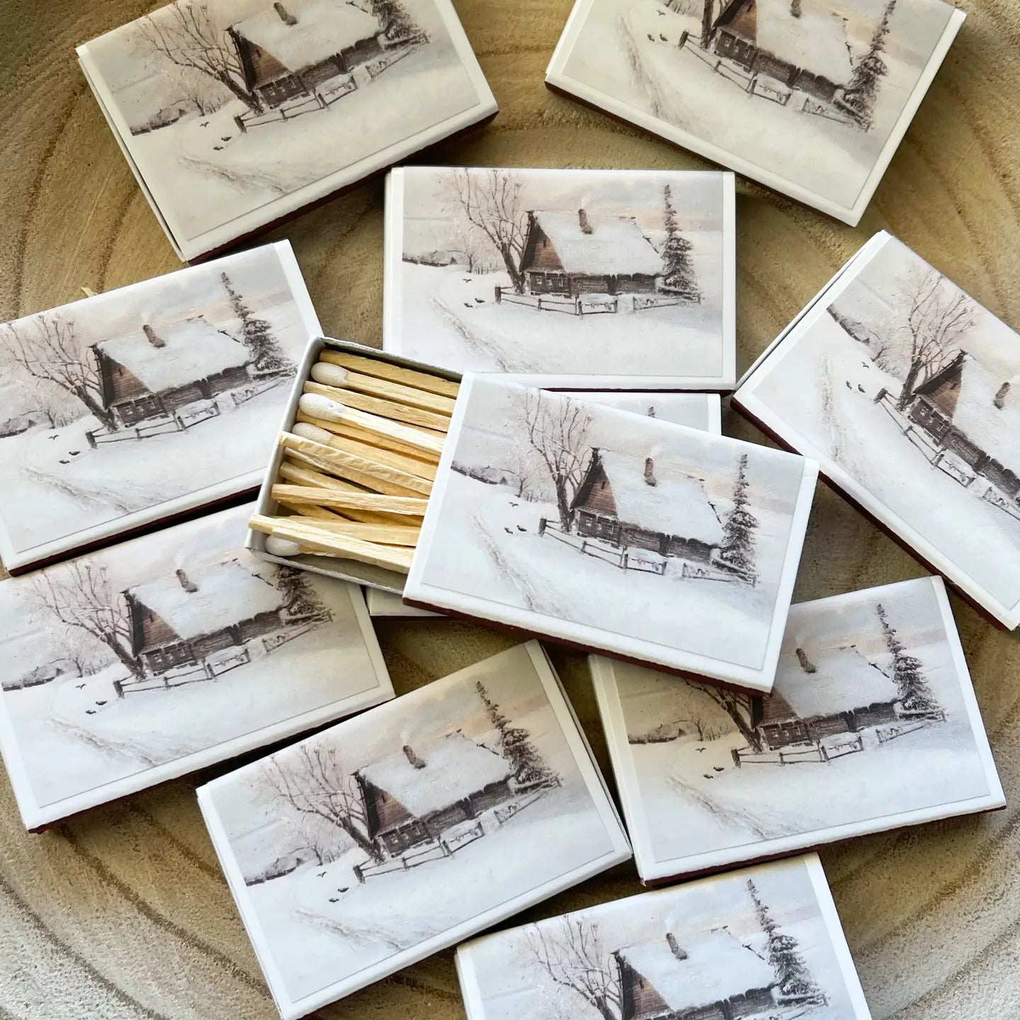 winter cabin mini matches