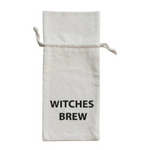 canvas halloween wine bag, witches brew