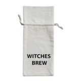 canvas halloween wine bag, witches brew