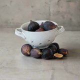 styled Stoneware Berry Bowl, Reactive Glaze, White