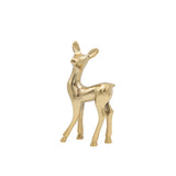 Gold deer figurine on a white background