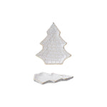 Decorative ceramic tree-shaped plate on a white background