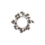 Decorative wreath with pinecones on a white background