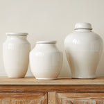 white ginger jar with lids 