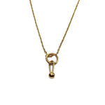 gold ball link charm necklace
