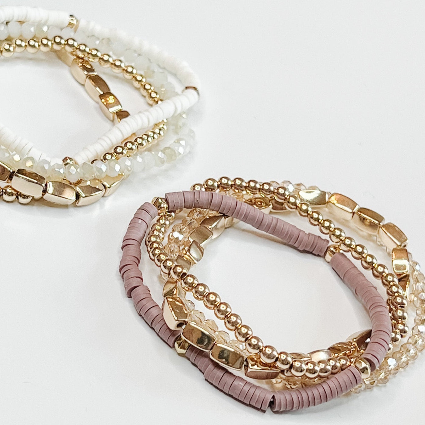 stretchy Hartford Bracelet is a four strand set with gold accents