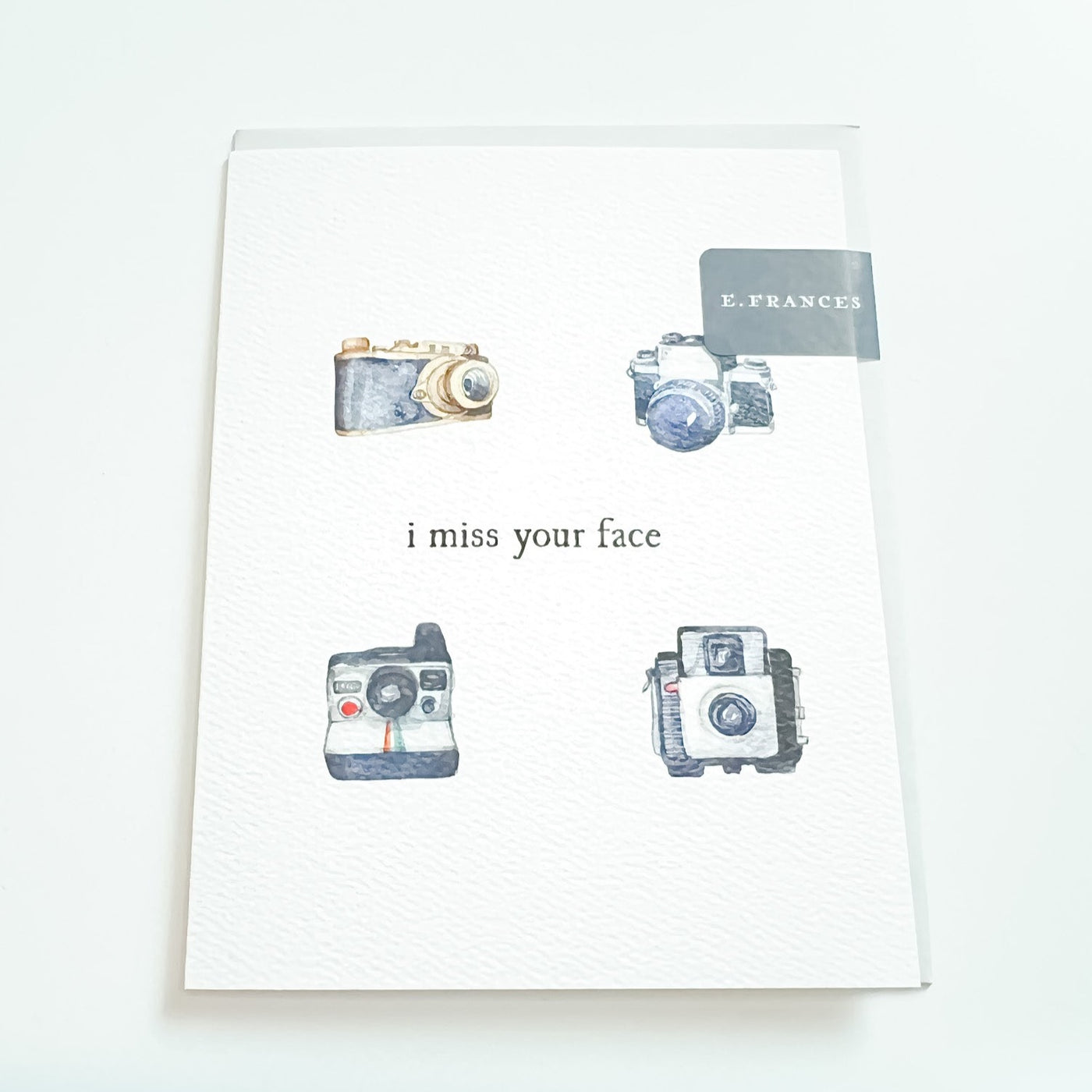 " I miss your face" card