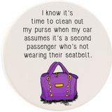 Time To Clean My Purse, Car Coaster - Danshire Market and Design 