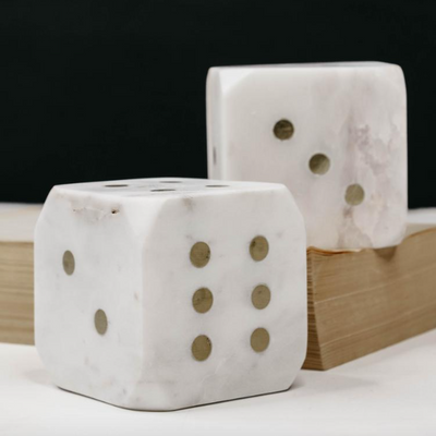 Marble Dice w/ Brass Dots - Danshire Market and Design 