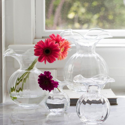 Hibiscus Glass Vase - Clear - Danshire Market and Design 