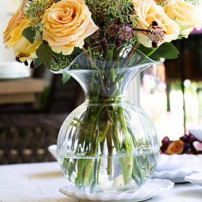 Hibiscus Glass Vase - Clear - Danshire Market and Design 