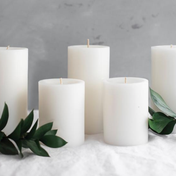 Unfragranced Pillar Candle - White - Danshire Market and Design 