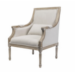 Chair, Kate - Danshire Market and Design , wood accent chair with soft linen fabric