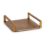 Cabot Square Tray - Danshire Market and Design , gold square tray with handles 