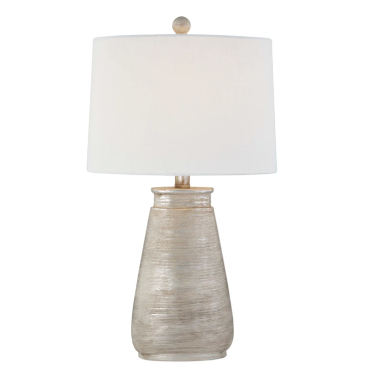 Lamp, Janet - Danshire Market and Design , matte silver/ neutral color, Dimensions: 23H x 60W, bedroom lamp , side table lamp