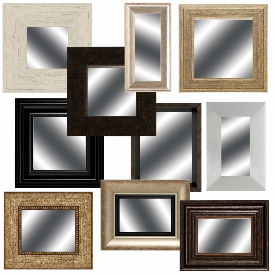 Mini Mirror Series - Danshire Market and Design , Great for layering and creating light in your built ins or on an entry table!   Each Framed Mirror is sold separately. 