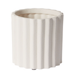 Monticello Pot - Danshire Market and Design , The bright white surface is textured with a sandy glaze.  Available in Two Styles: Small and Large   Dimensions: Small 5" x 4.75"  |  Large 6" x 5.75"