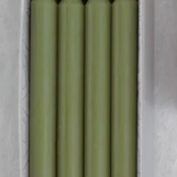 northern lights taper candles, eucalyptus green