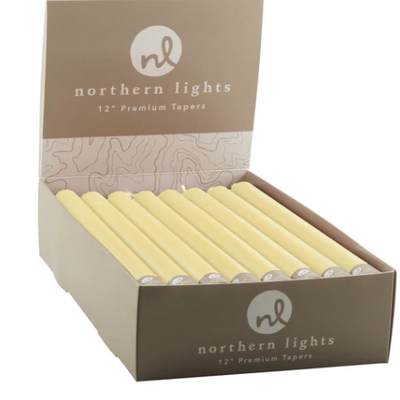 northern lights custard color taper, 12" taper, Danshire Market and Design