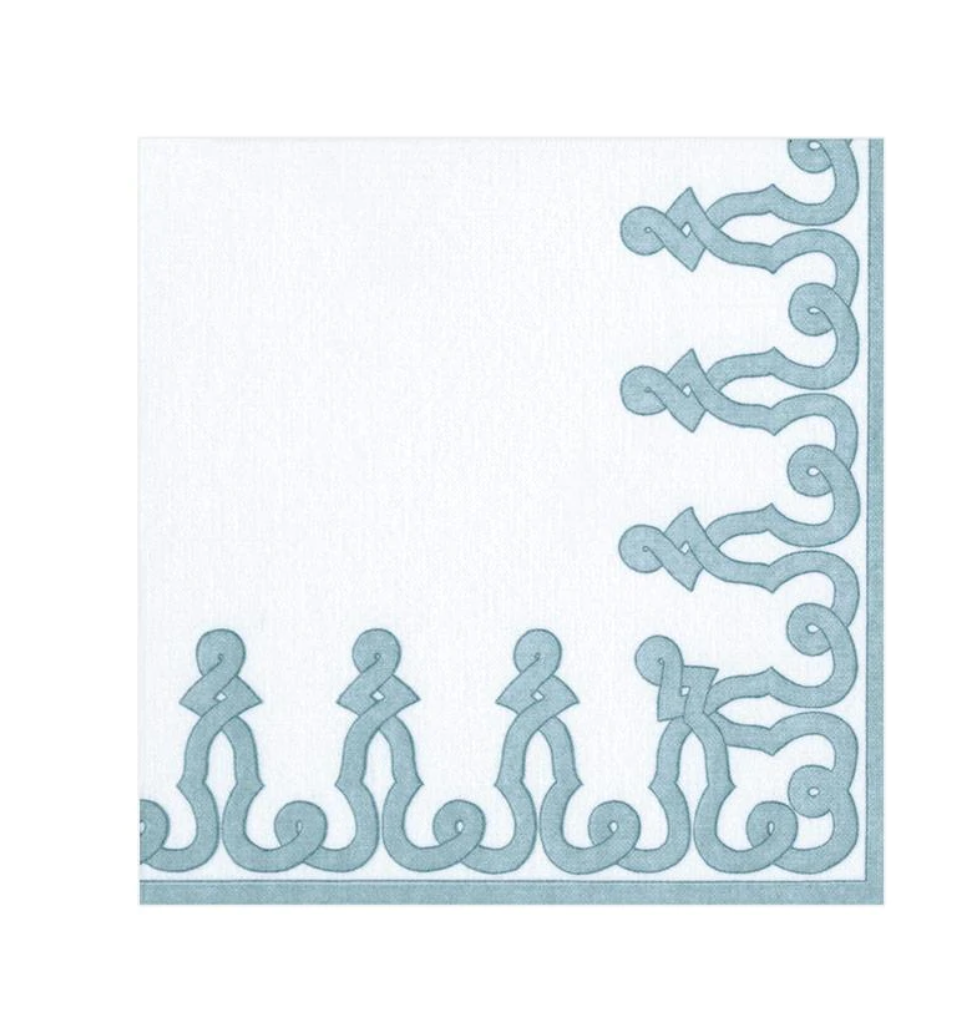 Cocktail Napkins - Dessin Passementerie Stone Blue - Danshire Market and Design 