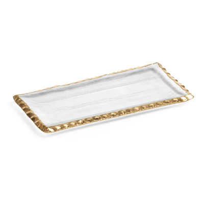 Tray, Clear Textured with Gold Trim - Small - Danshire Market and Design 