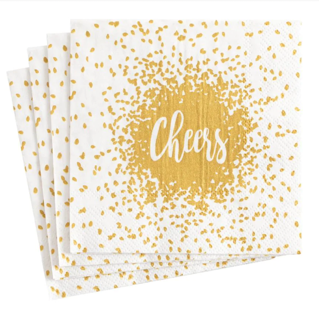 Cocktail Napkins – Cheers Gold - Danshire Market and Design 