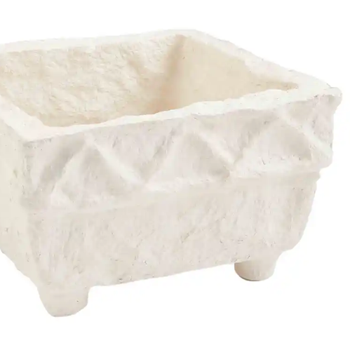 Paper -mache square bowl with feet, decorative bowl