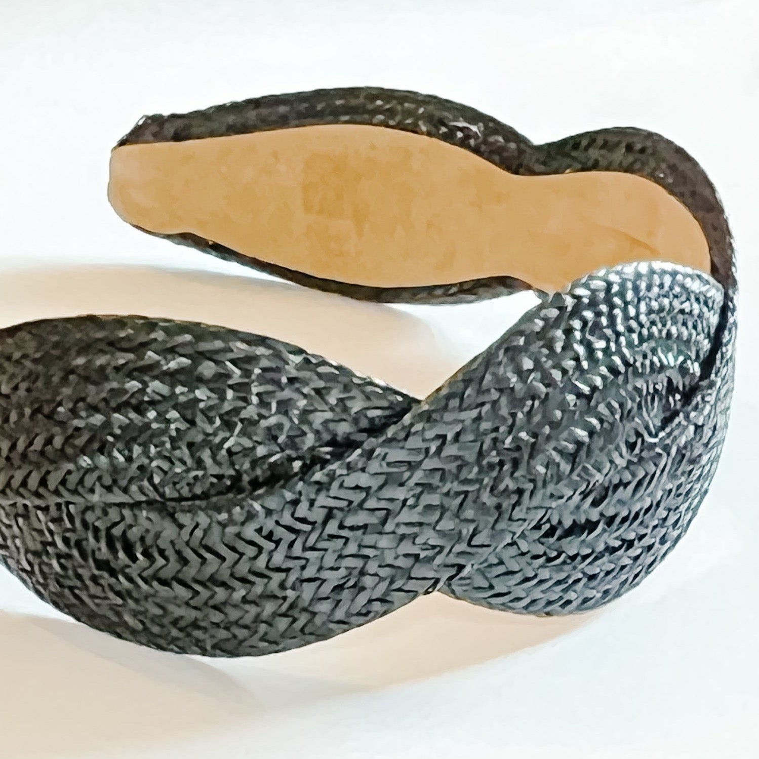 black rattan twisted headband