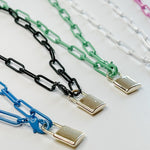 Necklace, Lennie Locke - Danshire Market and Design, colorful chain necklace with gold locket