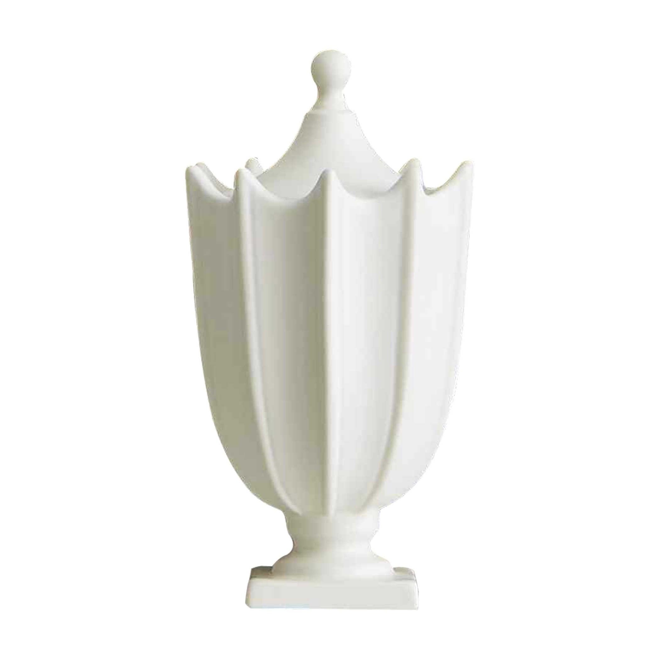 Crenulated Mini Urn - Danshire Market and Design , Ceramic urn inspired by classic Adam silver designs from early 19th century England is given an interesting new twist in a matte glaze finish.