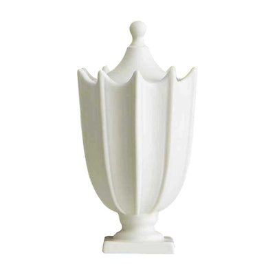 Crenulated Mini Urn - Danshire Market and Design , Ceramic urn inspired by classic Adam silver designs from early 19th century England is given an interesting new twist in a matte glaze finish.