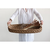 decorative seagrass tray, wicker tray/ basket, ottoman or coffee table tray/basket